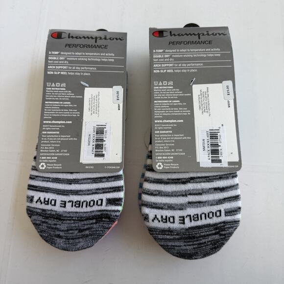 New CHAMPION (12 Pairs) Performance Liner Socks Women's Size 5-9 Striped - Picture 2 of 5